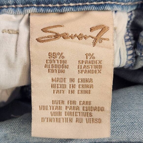 Seven7 Distressed Skinny Cropped Jeans Size 6 Distressed Skinny Denim - Picture 9 of 11